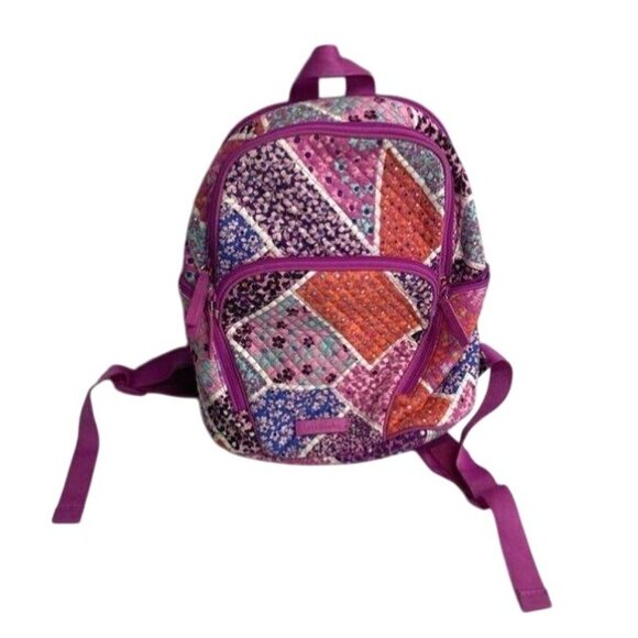 Vera Bradley Quilted Patchwork Multicolor Backpack School Travel Bag - Picture 2 of 5